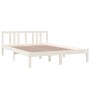 White solid wood bed frame 140x200 cm by vidaXL, Beds and slatted bases - Ref: Foro24-814885, Price: 108,21 €, Discount: %