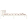 White solid wood bed frame 140x200 cm by vidaXL, Beds and slatted bases - Ref: Foro24-814885, Price: 108,21 €, Discount: %