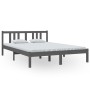 Estructura de cama madera maciza gris 140x200 cm de vidaXL, Camas y somieres - Ref: Foro24-814886, Precio: 133,99 €, Descuent...