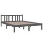 Estructura de cama madera maciza gris 140x200 cm de vidaXL, Camas y somieres - Ref: Foro24-814886, Precio: 133,99 €, Descuent...