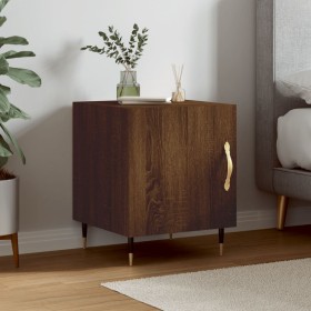 Oak brown engineered wood bedside table 40x40x50 cm by vidaXL, Nightstands - Ref: Foro24-827530, Price: 28,07 €, Discount: %