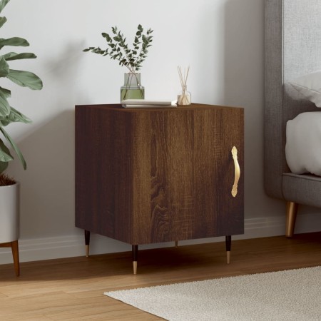 Oak brown engineered wood bedside table 40x40x50 cm by vidaXL, Nightstands - Ref: Foro24-827530, Price: 28,05 €, Discount: %