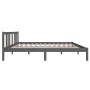 Estructura de cama madera maciza gris 140x200 cm de vidaXL, Camas y somieres - Ref: Foro24-814886, Precio: 133,99 €, Descuent...