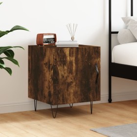 Smoked oak engineered wood bedside table 40x40x50 cm by vidaXL, Nightstands - Ref: Foro24-827558, Price: 36,14 €, Discount: %