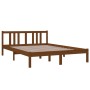 Estructura de cama madera maciza marrón miel 140x200 cm de vidaXL, Camas y somieres - Ref: Foro24-814887, Precio: 123,14 €, D...