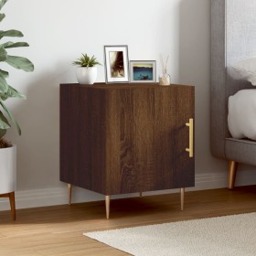 Oak brown engineered wood bedside table 40x40x50 cm by vidaXL, Nightstands - Ref: Foro24-827546, Price: 37,84 €, Discount: %