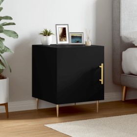 Black engineered wood nightstand 40x40x50 cm by vidaXL, Nightstands - Ref: Foro24-827534, Price: 39,99 €, Discount: %