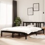 Black solid wood bed frame 140x200 cm by vidaXL, Beds and slatted bases - Ref: Foro24-814888, Price: 112,13 €, Discount: %