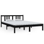 Black solid wood bed frame 140x200 cm by vidaXL, Beds and slatted bases - Ref: Foro24-814888, Price: 112,13 €, Discount: %