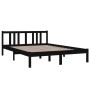 Black solid wood bed frame 140x200 cm by vidaXL, Beds and slatted bases - Ref: Foro24-814888, Price: 112,13 €, Discount: %