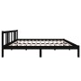 Black solid wood bed frame 140x200 cm by vidaXL, Beds and slatted bases - Ref: Foro24-814888, Price: 112,13 €, Discount: %