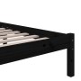 Black solid wood bed frame 140x200 cm by vidaXL, Beds and slatted bases - Ref: Foro24-814888, Price: 112,13 €, Discount: %