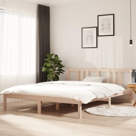 Solid wood bed frame 150x200 cm by vidaXL, Beds and slatted bases - Ref: Foro24-814889, Price: 99,99 €, Discount: %