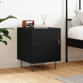 Black engineered wood nightstand 40x40x50 cm by vidaXL, Nightstands - Ref: Foro24-827550, Price: 36,66 €, Discount: %