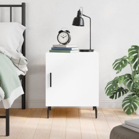 Engineered wood white bedside table 40x40x50 cm by vidaXL, Nightstands - Ref: Foro24-827596, Price: 31,58 €, Discount: %