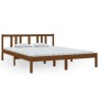 Estructura de cama madera maciza King marrón miel 150x200 cm de vidaXL, Camas y somieres - Ref: Foro24-814892, Precio: 146,54...