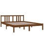 Estructura de cama madera maciza King marrón miel 150x200 cm de vidaXL, Camas y somieres - Ref: Foro24-814892, Precio: 146,54...