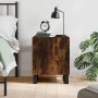 Smoked oak engineered wood bedside table 40x40x50 cm by vidaXL, Nightstands - Ref: Foro24-827622, Price: 35,97 €, Discount: %