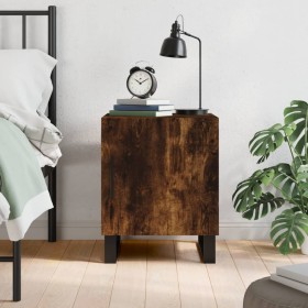 Smoked oak engineered wood bedside table 40x40x50 cm by vidaXL, Nightstands - Ref: Foro24-827622, Price: 35,99 €, Discount: %