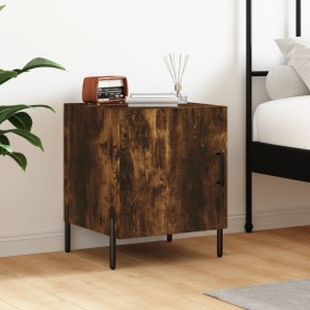 Smoked oak engineered wood bedside table 40x40x50 cm by vidaXL, Nightstands - Ref: Foro24-827590, Price: 34,99 €, Discount: %