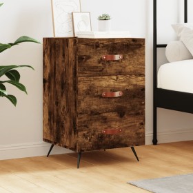 Engineered wood smoked oak bedside table 40x40x66 cm by vidaXL, Nightstands - Ref: Foro24-827633, Price: 47,35 €, Discount: %