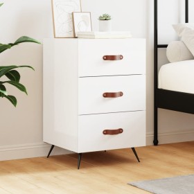 Glossy white engineered wood bedside table 40x40x66 cm by vidaXL, Nightstands - Ref: Foro24-827630, Price: 62,88 €, Discount: %