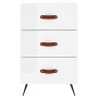 Glossy white engineered wood bedside table 40x40x66 cm by vidaXL, Nightstands - Ref: Foro24-827630, Price: 62,88 €, Discount: %