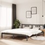 Estructura de cama de madera maciza gris 160x200 cm de vidaXL, Camas y somieres - Ref: Foro24-814896, Precio: 129,60 €, Descu...