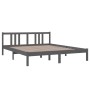 Estructura de cama de madera maciza gris 160x200 cm de vidaXL, Camas y somieres - Ref: Foro24-814896, Precio: 129,60 €, Descu...