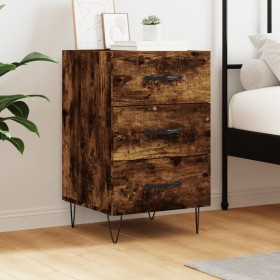 Smoked oak engineered wood bedside table 40x40x66 cm by vidaXL, Nightstands - Ref: Foro24-827657, Price: 47,99 €, Discount: %