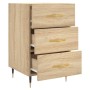 Mesita de noche madera de ingeniería roble Sonoma 40x40x66 cm de vidaXL, Mesitas de noche - Ref: Foro24-827639, Precio: 57,52...