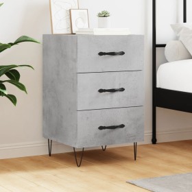 Concrete gray engineered wood bedside table 40x40x66 cm by vidaXL, Nightstands - Ref: Foro24-827656, Price: 58,30 €, Discount: %