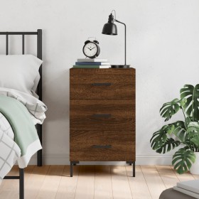 Engineered wood brown oak bedside table 40x40x66 cm by vidaXL, Nightstands - Ref: Foro24-827667, Price: 64,99 €, Discount: %