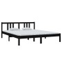 Black solid wood bed frame 160x200 cm by vidaXL, Beds and slatted bases - Ref: Foro24-814898, Price: 133,83 €, Discount: %