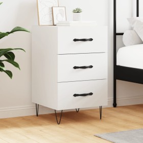 Engineered wood white bedside table 40x40x66 cm by vidaXL, Nightstands - Ref: Foro24-827652, Price: 64,35 €, Discount: %