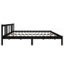 Black solid wood bed frame 160x200 cm by vidaXL, Beds and slatted bases - Ref: Foro24-814898, Price: 133,83 €, Discount: %