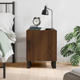 Oak brown engineered wood bedside table 40x40x50 cm by vidaXL, Nightstands - Ref: Foro24-827626, Price: 45,21 €, Discount: %