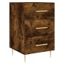 Smoked oak engineered wood bedside table 40x40x66 cm by vidaXL, Nightstands - Ref: Foro24-827649, Price: 57,40 €, Discount: %