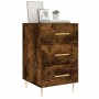 Smoked oak engineered wood bedside table 40x40x66 cm by vidaXL, Nightstands - Ref: Foro24-827649, Price: 57,40 €, Discount: %