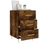 Smoked oak engineered wood bedside table 40x40x66 cm by vidaXL, Nightstands - Ref: Foro24-827649, Price: 57,40 €, Discount: %