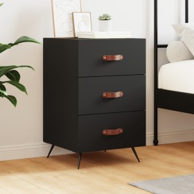 Black engineered wood nightstand 40x40x66 cm by vidaXL, Nightstands - Ref: Foro24-827629, Price: 43,63 €, Discount: %