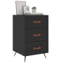 Black engineered wood nightstand 40x40x66 cm by vidaXL, Nightstands - Ref: Foro24-827629, Price: 43,63 €, Discount: %