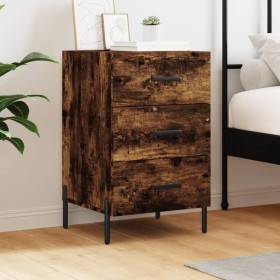 Engineered wood smoked oak bedside table 40x40x66 cm by vidaXL, Nightstands - Ref: Foro24-827673, Price: 66,99 €, Discount: %