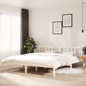 Estructura de cama madera maciza blanco Super King 180x200 cm de vidaXL, Camas y somieres - Ref: Foro24-814900, Precio: 122,9...