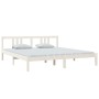 White solid wood bed frame Super King 180x200 cm by vidaXL, Beds and slatted bases - Ref: Foro24-814900, Price: 122,99 €, Dis...