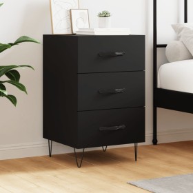 Black engineered wood nightstand 40x40x66 cm by vidaXL, Nightstands - Ref: Foro24-827653, Price: 62,65 €, Discount: %