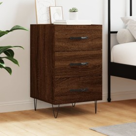 Engineered wood brown oak bedside table 40x40x66 cm by vidaXL, Nightstands - Ref: Foro24-827659, Price: 61,88 €, Discount: %