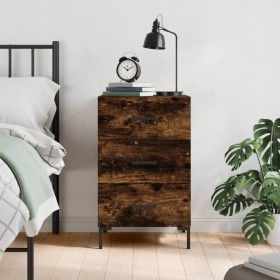 Engineered wood smoked oak bedside table 40x40x66 cm by vidaXL, Nightstands - Ref: Foro24-827665, Price: 51,99 €, Discount: %