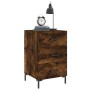 Engineered wood smoked oak bedside table 40x40x66 cm by vidaXL, Nightstands - Ref: Foro24-827665, Price: 51,28 €, Discount: %