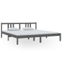 Estructura de cama de matrimonio madera maciza gris 180x200 cm de vidaXL, Camas y somieres - Ref: Foro24-814901, Precio: 147,...